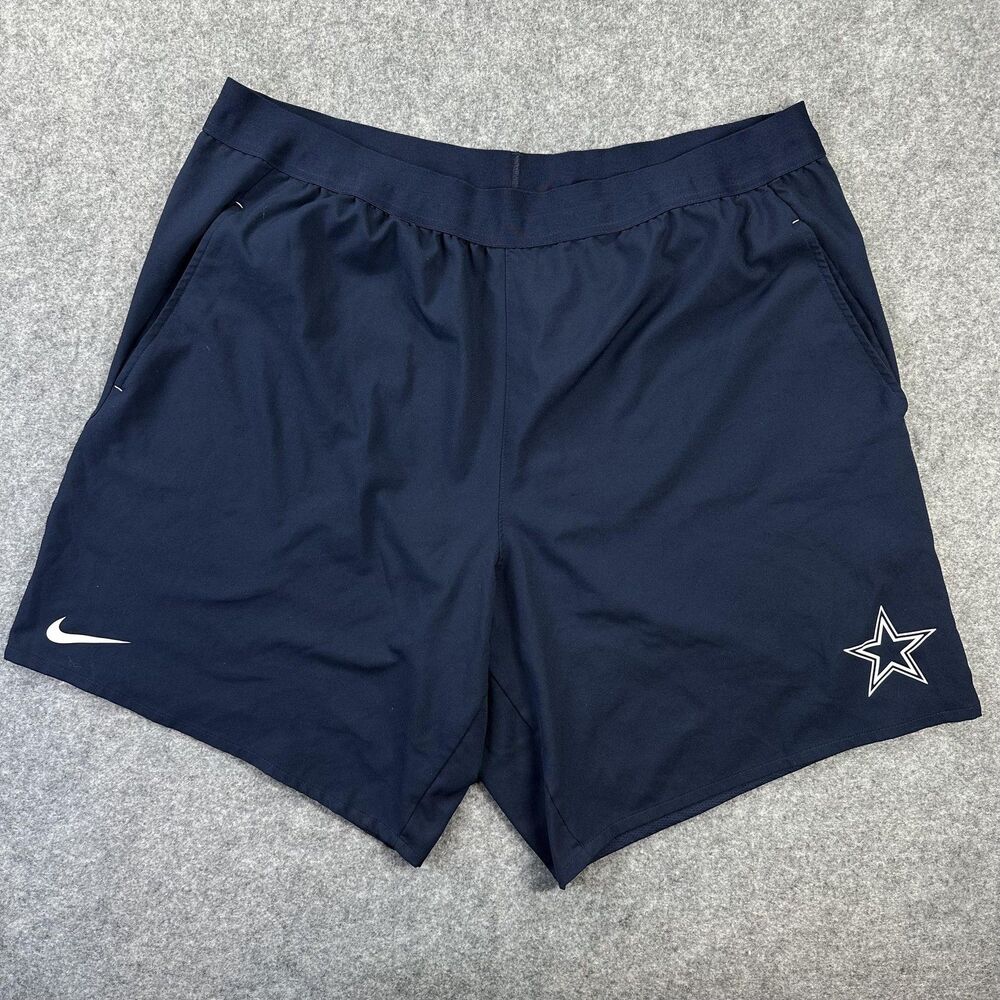 Dallas Cowboys Shorts Mens 2XL Blue NFL Football Nike Dri-FIT Training Logo